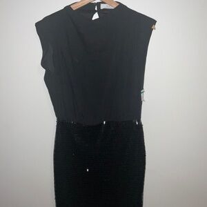 ASTR the Label Sheer-Top Sequin Mini Dress – Size Medium, Black, Never Been Worn